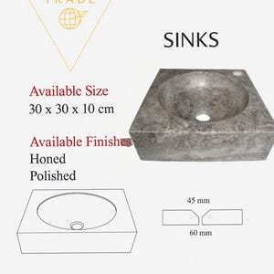 Handmade Natural Stone Marble Sink – Square Design