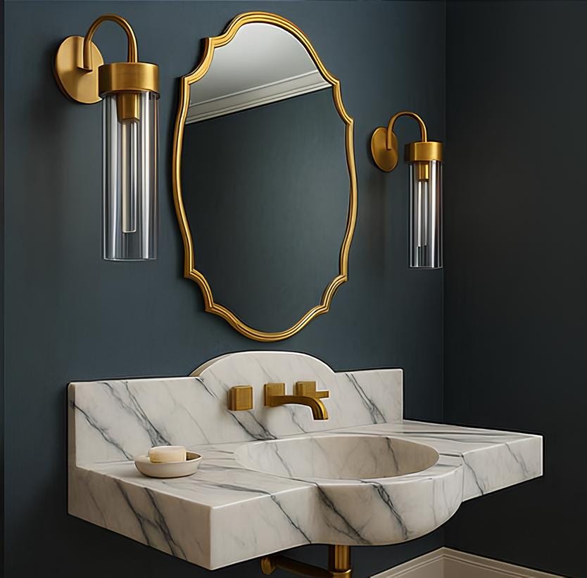 Handcrafted Calacatta Marble Wall-Mount Sink – Luxury Bathroom Vanity Basin (36” x 18” x 8”) 4