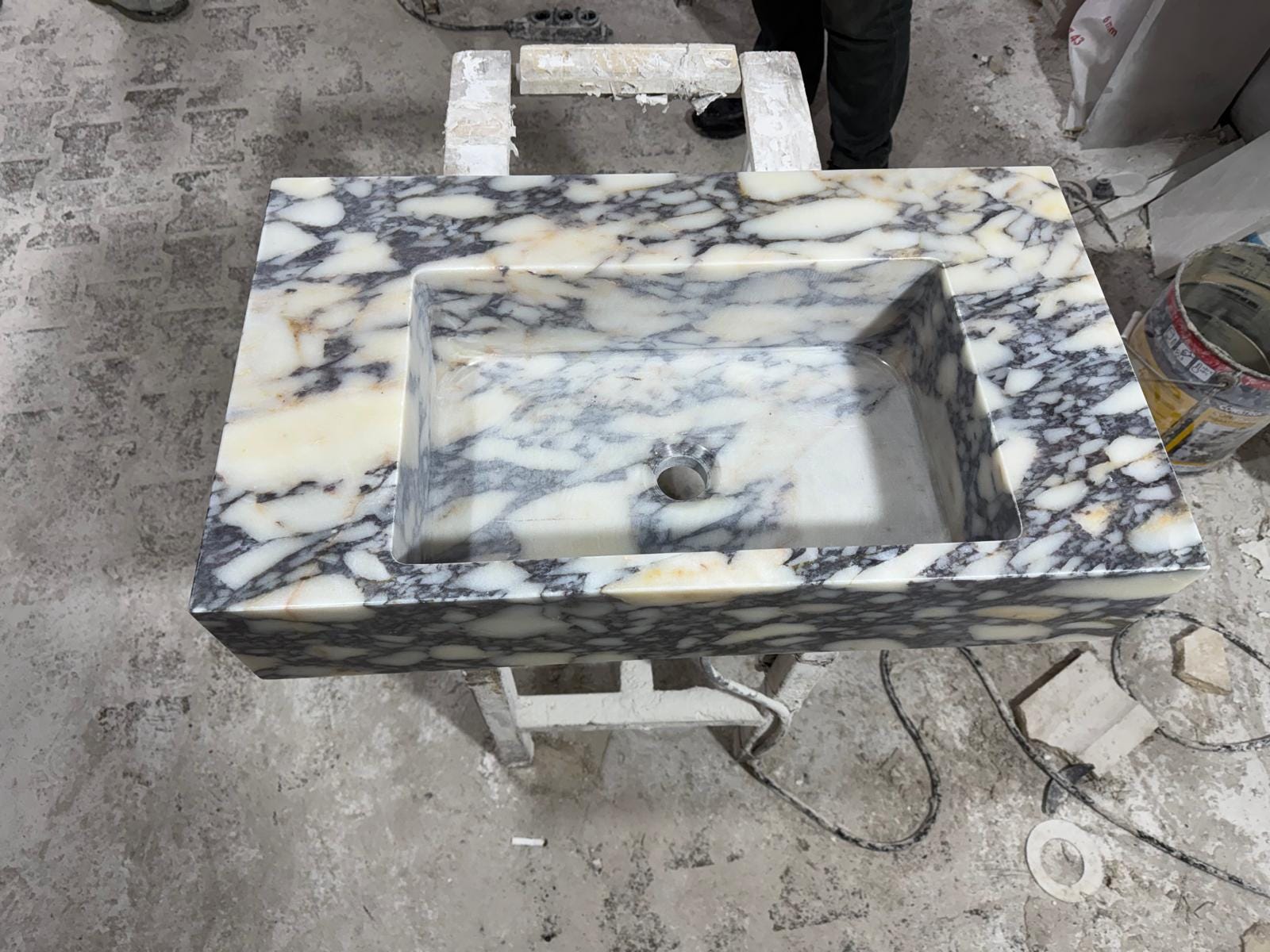 Custom Marble Sink – Solid Block Stone Vanity, Rectangular Bathroom Basin 4