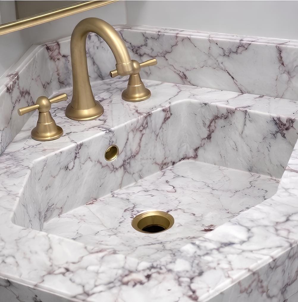 Handmade Corner Marble Sink Vanity | Space Saving Bathroom Design 2