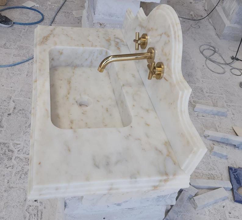 Handmade Marble Farmhouse Sink: Double Bowl Apron Front Kitchen Sink 5
