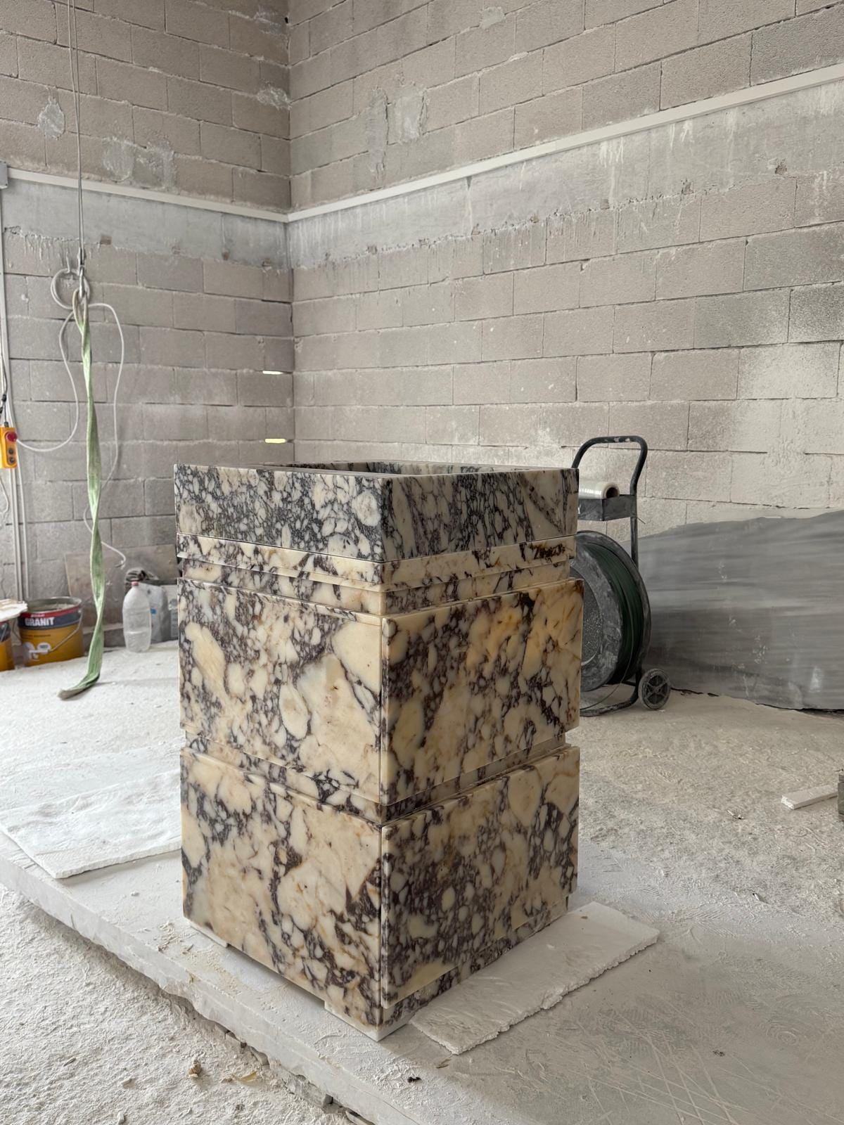 Handmade Marble Vanity with Integrated Sink – Custom Bathroom Cabinet 4