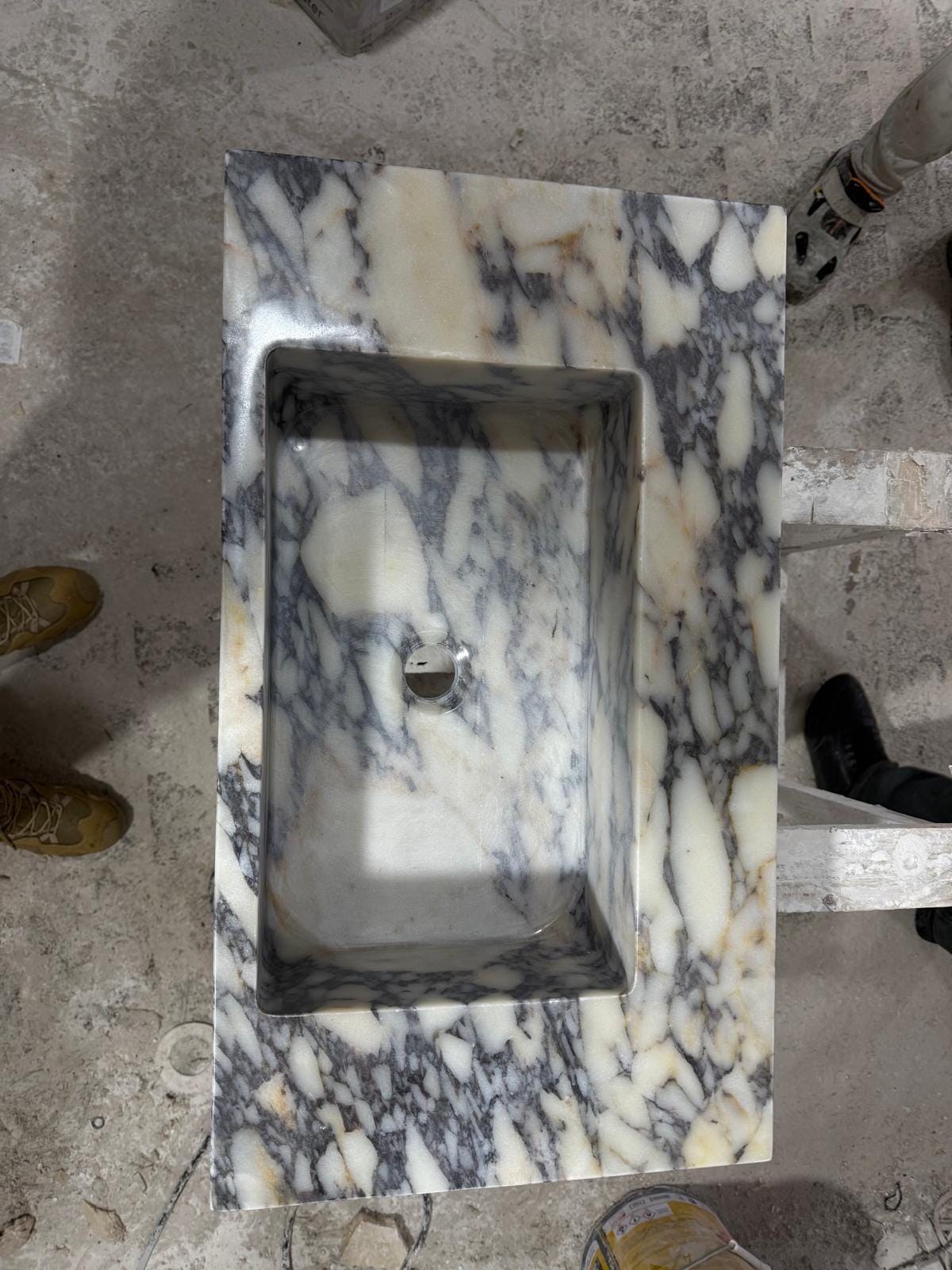 Custom Marble Sink – Solid Block Stone Vanity, Rectangular Bathroom Basin 3