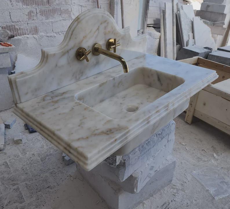 Handmade Marble Farmhouse Sink: Double Bowl Apron Front Kitchen Sink 4