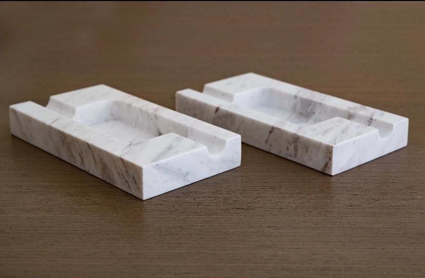 Handmade Rectangular Marble Ashtray – Luxury Natural Stone Cigar & Cigarette Holder, Modern Home - Office Decor accessories 4