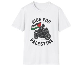 Ride for Palestine T-Shirt, Motorcycle Graphic Tee