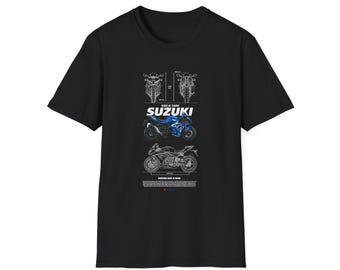 Suzuki GSX-R T-Shirt, Unisex Softstyle Tee, Gift for Bikers, Rider T-Shirt, Motorsports Apparel