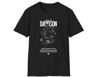 Harley Davidson Fat Bob T-Shirt, Motorcycle Graphic Tee
