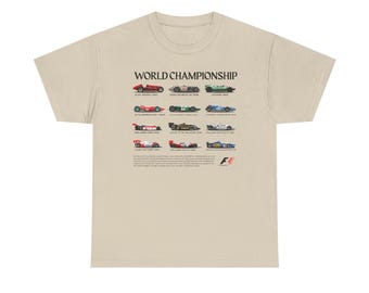Formula 1 Car Evolution, Vintage T Shirt, Motorsport Racing History, F1 Fan Gift