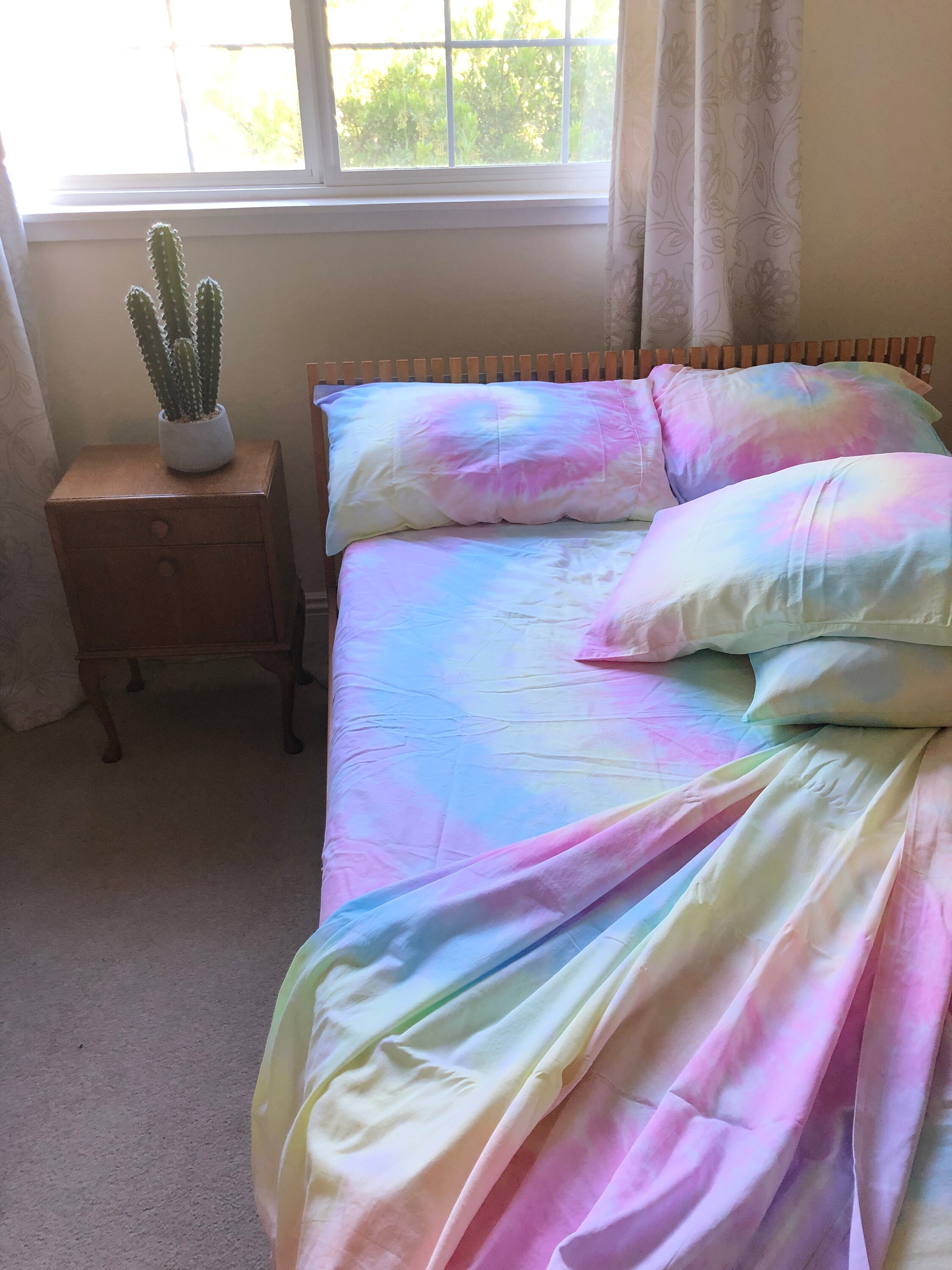 Queen 6 Piece Tie Dye Sheet Set Soft 