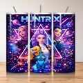 20oz K-Pop Demon Hunt Inspired Tumbler Wrap PNG | Huntrix Style Neon Girl Sublimation Design | Skinny Tumbler | Instant Download