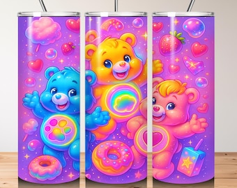 Cartoon Bears 20oz Tumbler Wrap, Movie Characters (PNG Digital File)