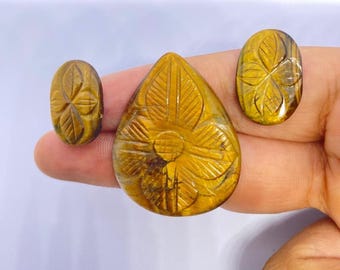 Piedra de ojo de tigre natural tallada / Figura de cristal artesanal / Decoración con gemas curativas