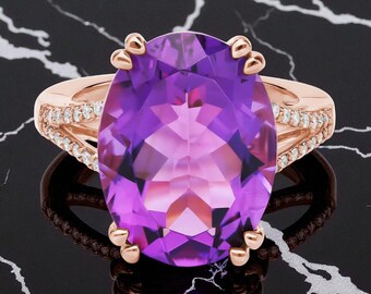 925 Silver Amethyst Ring | Natural Purple Gemstone Jewellery | February Birthstone Gift