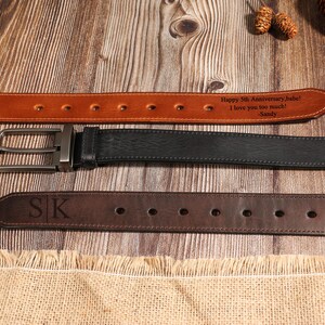Personalized Leather Belt for Anniversary - Handcrafted Custom Belt for Him, Valentines Day Gift for Husband, Unique Boyfriend Gift
