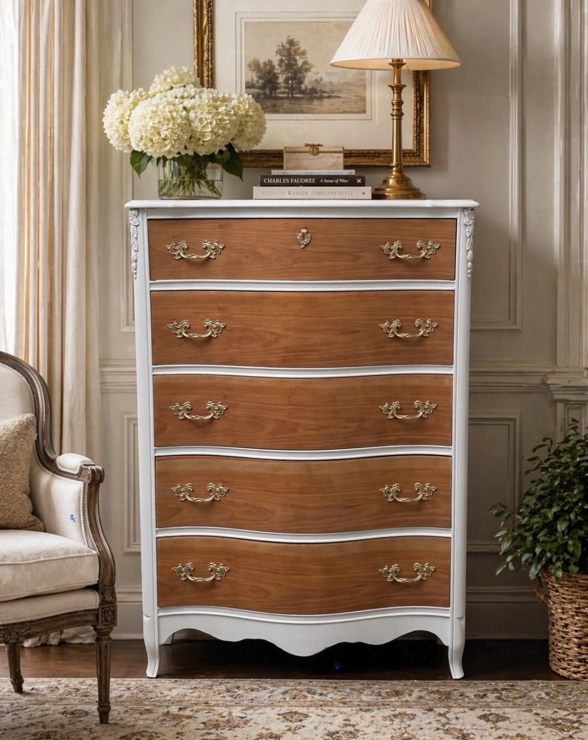 White Vintage Tall Dresser - Etsy