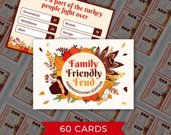 Gioco Family Feud del Ringraziamento / 60 carte (download digitale)