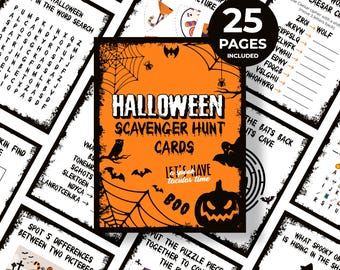 Carte per la caccia al tesoro di Halloween – 25 pagine stampabili