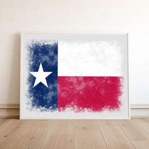 Rustic Texas Flag Art Print: Patriotic Lone Star State Decor