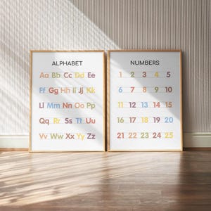 Montessori-Inspired Classroom Decor - Alphabet and Numbers Wall Art for Kids | Toddler Room Art