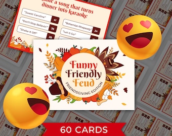 Divertente gioco di amicizia e amicizia per il Ringraziamento / Gioco di società stampabile (download immediato)