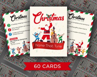 Gioco di Natale con il nome della melodia / Gioco musicale natalizio stampabile per la famiglia e gli amici