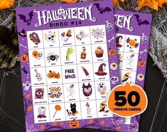 Bingo di Halloween stampabile: divertente gioco di società per bambini, classe, serata in famiglia