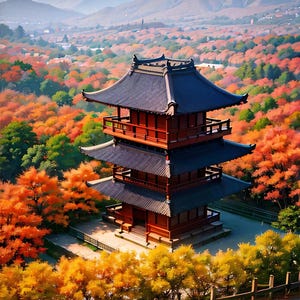 Japan Puzzle with Autumn Landscape - 120, 252, 500-Piece Jigsaw, Perfect for Family Game Night, Gifts for Nature Lovers, Fall Decor