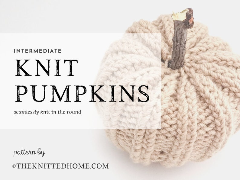 Instant Download PATTERN for Knit Seamless Pumpkin: illustrated tutorial intermediate knit double point needles in the round PDF image 1