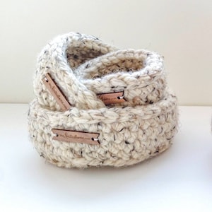 Chunky Crochet Nesting Basket: Rustic Home Decor