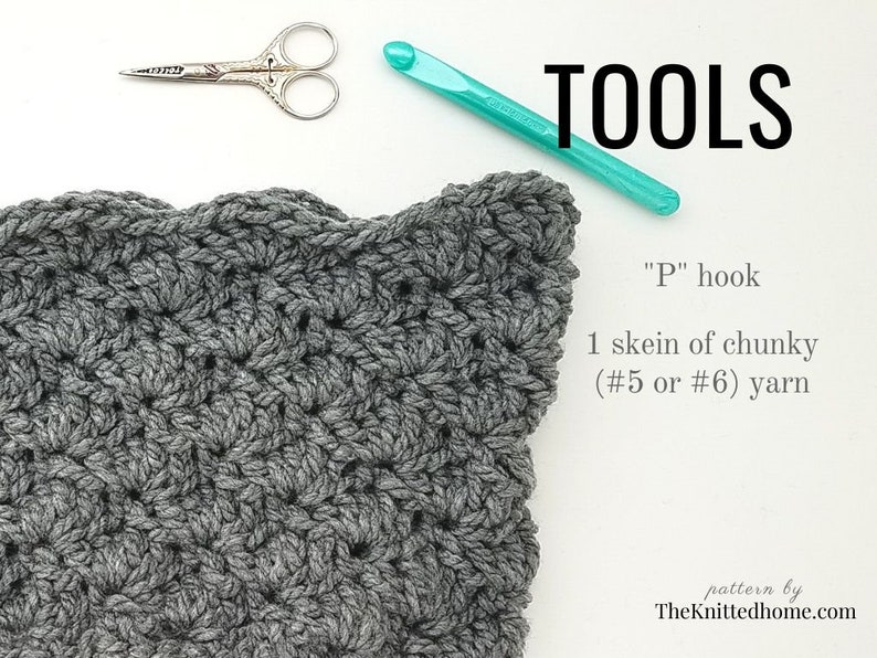 Instant Download PATTERN for Chunky Crochet Seamless Shell Cowl Scarf: illustrated tutorial intermediate crochet in the round PDF image 2