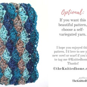 Instant Download PATTERN for Chunky Crochet Seamless Shell Cowl Scarf: illustrated tutorial intermediate crochet in the round PDF image 3