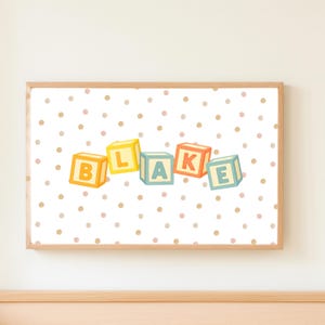 Personalized Baby Name Poster with Alphabet Blocks | Custom Nursery Wall Art | Baby Shower Gift | Kids Room Decor | Gender Neutral Baby Show