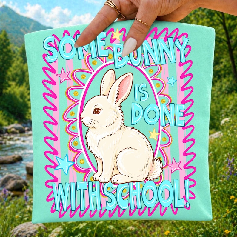 Cute Bunny Last Day of School Shirt Graphic