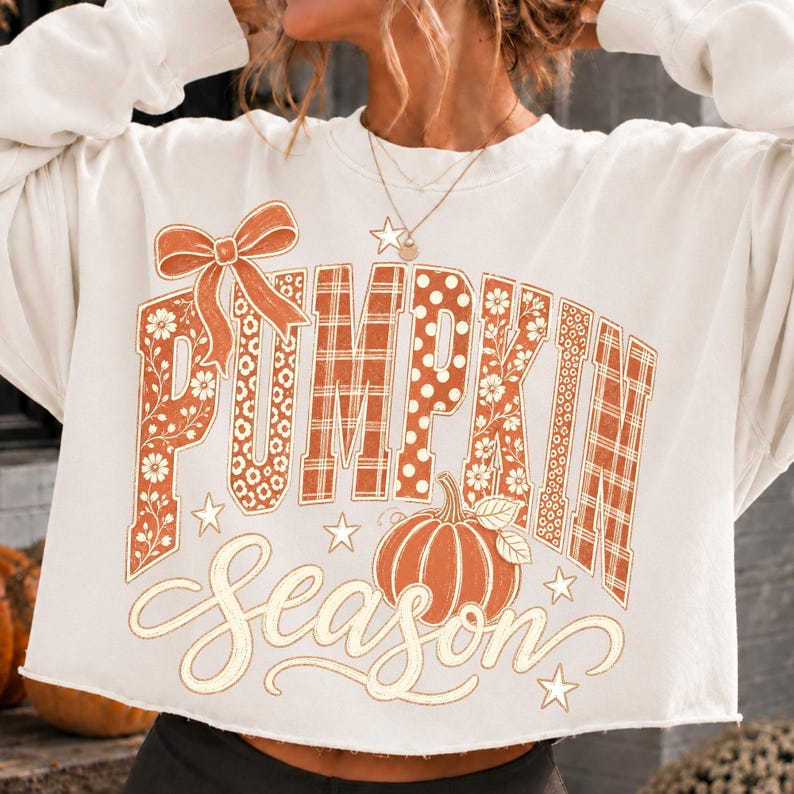 Coquette Bow Autumn Pumpkin design on a ceramic coffee mug