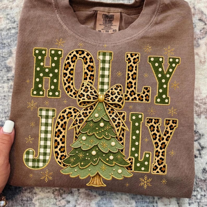 Close-up of the high-quality leopard print texture and gingham bow detail on the design.