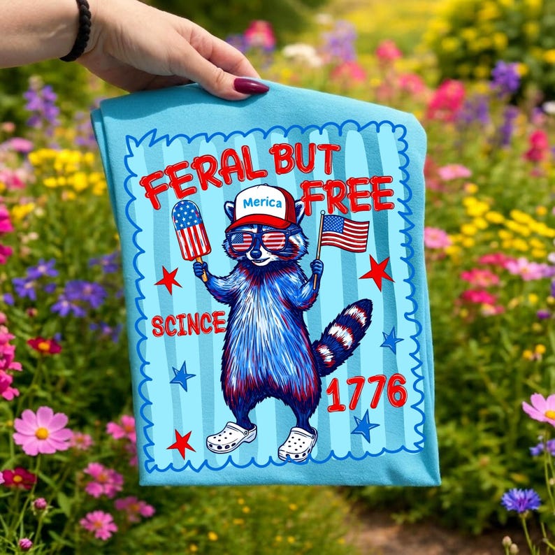Patriotic Trash Panda Vintage America Sublimation Graphic