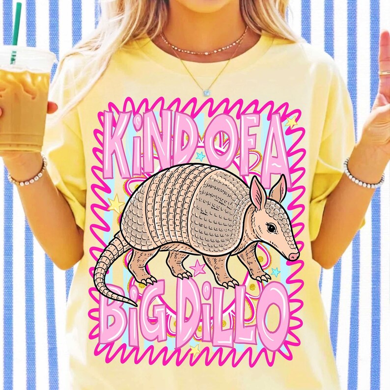 Close-up of the Retro Armadillo Sublimation Graphic Details