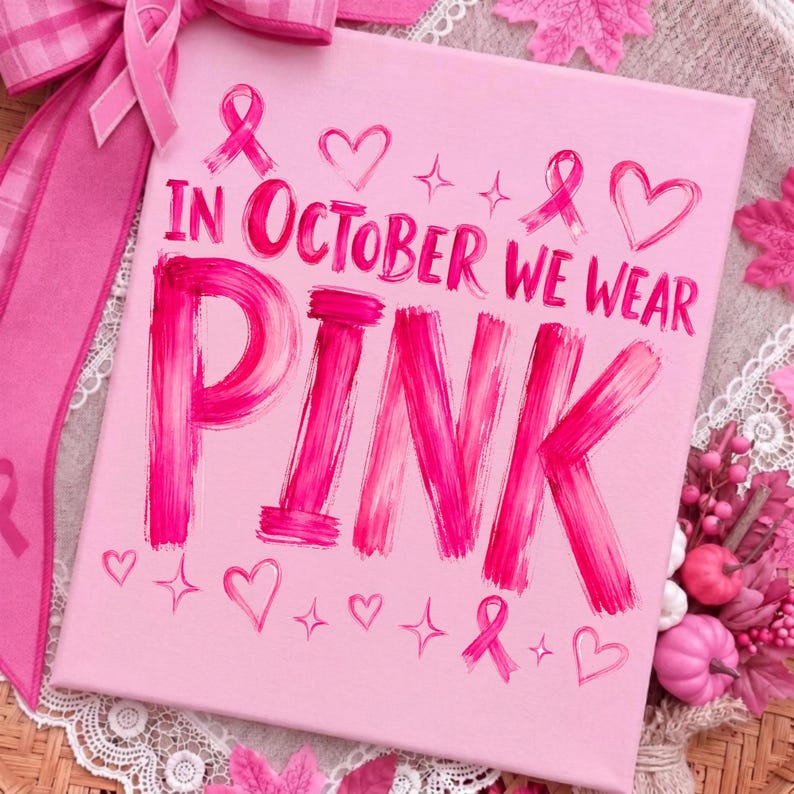 Person wearing a custom breast cancer awareness shirt