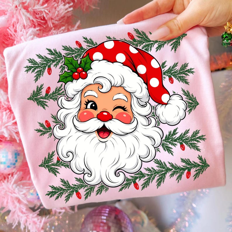Retro Santa design on a ceramic holiday mug