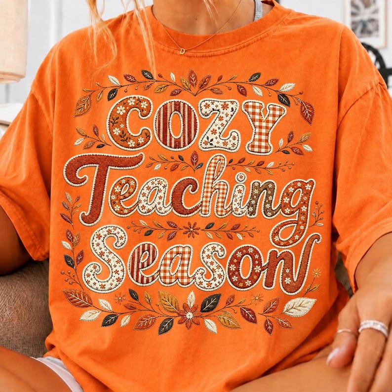 Cozy Teaching Season digital file mockup on a coffee mug