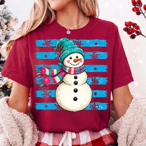Julsnögubbe PNG, Preppy vintersublimering, söt snögubbehelg PNG, festlig jul digital nedladdning bild 6