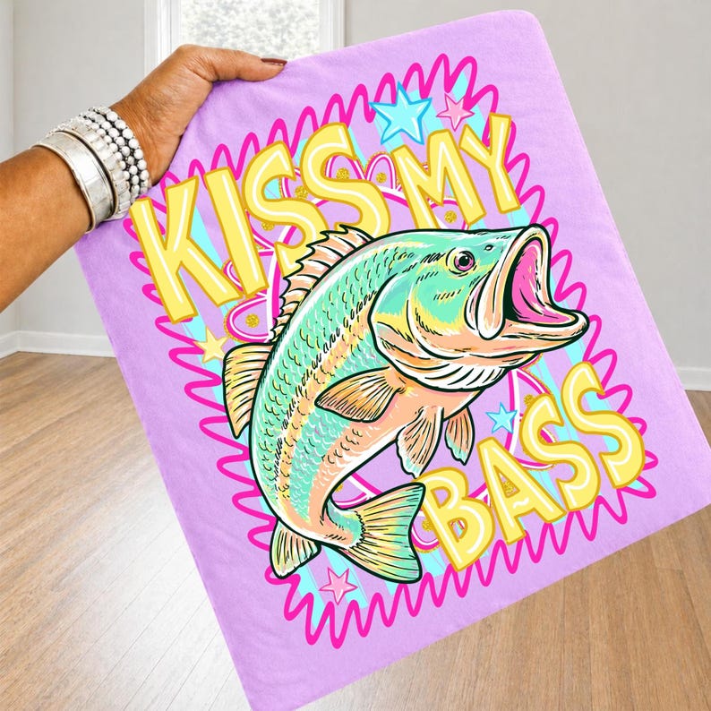 Preppy Kiss My Bass Fish PNG Trendy Summer Beach Fishing Design Colorful Pink Summer Vibes Lake Life PNG Sublimation Graphic image 10