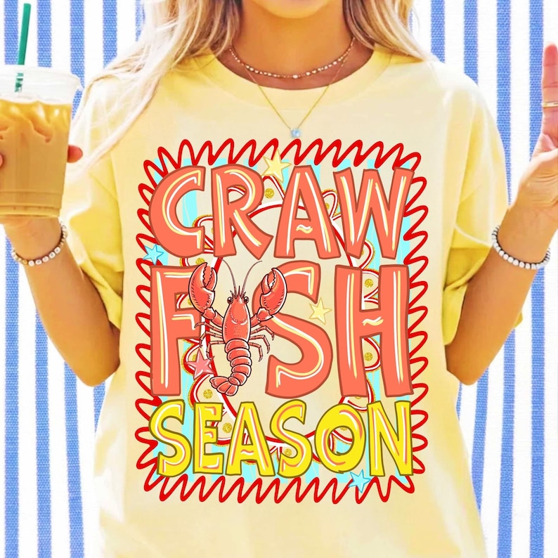 Crawfish Boil Font Bundle with Striped Patterns and Lemon Accents