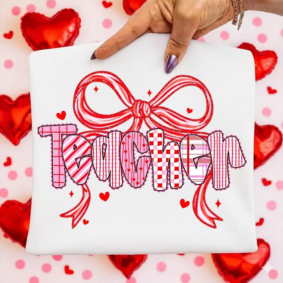 Teacher Life Valentine Lace PNG, Coquette Heart Educator Design, Retro Style Sublimation Graphic for Apparel
