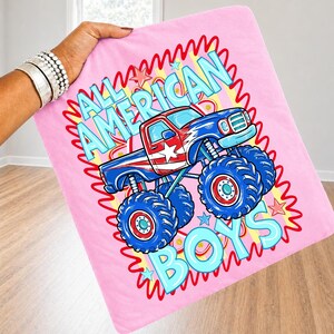 Diseño de camión monstruo patriótico PNG para niño americano, niño de campo, gráfico del 4 de julio, camiseta de camión de EE. UU. PNG, camión de barro, sublimación digital imagen 3
