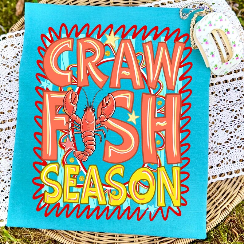 Preppy Crawfish Season PNG, Brushstroke Louisiana Sublimation Design, Stripes Crawfish Boil PNG, Summer Southern Digital Download Shirt image 8