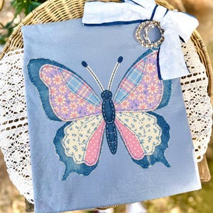 Butterfly PNG Spring Faux Patchwork Bundle, Easter Patchwork PNG, Girl Spring Sublimation Design, Floral Letters Digital Download image 5