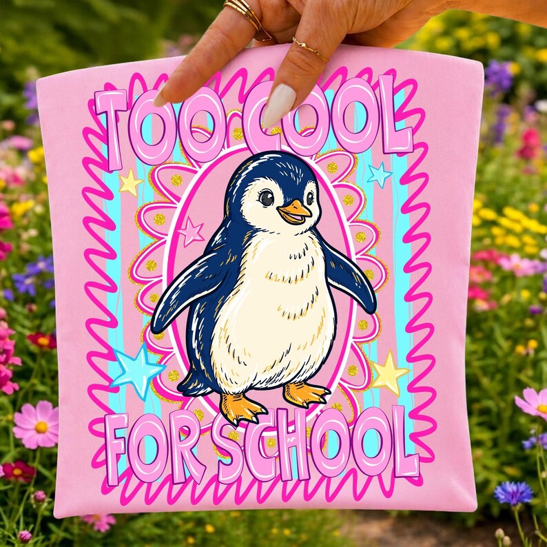Back to School Penguin Shirt Graphic for Sublimation