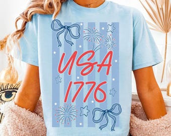 USA 1776 PNG 4th of July Bundle, Grunge Patriotic Alphabet png, America Coquette Sublimation Design, Distressed USA Shirt Transfer File
